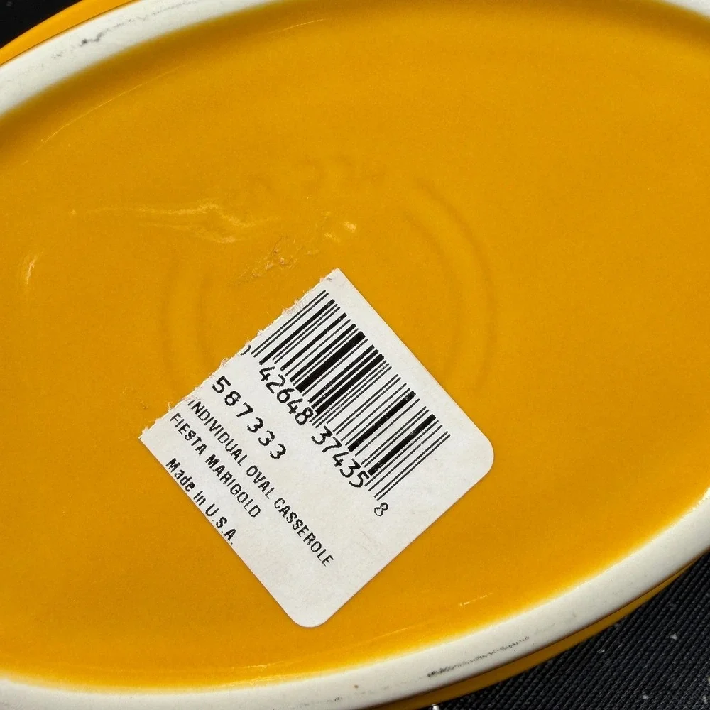 Fiesta Marigold Individual Oval Casserole Dish 9 Inch 587333 Yellow Ceramic MCM